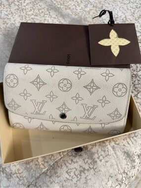Louis Vuitton Cream Perforated Monogram Flap Wallet